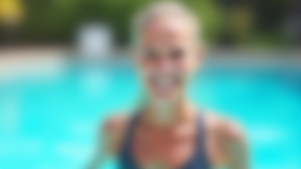 Active adult swimming in clear pool water